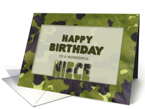 Birthday, Niece, Army Camouflage Background card (1564908)