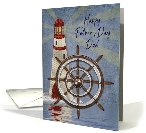 Father's Day, Dad, Lighthouse, Ship's Wheel, Helm card (1567070)