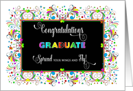 Congratulations Graduate, Spread Your Wings and Fly, Colorful card