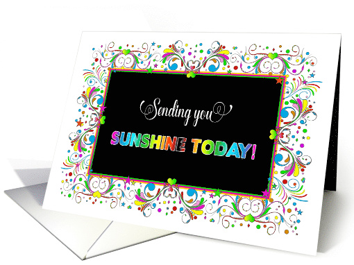 Thinking of You, Sending Sunshine, Bright & Colorful Design card