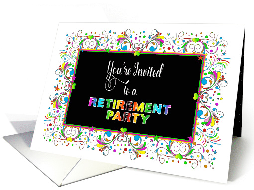 Retirement Invitation, Bright & Colorful Design card (1569214)