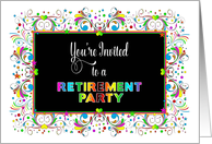 Retirement Invitation, Bright & Colorful Design card
