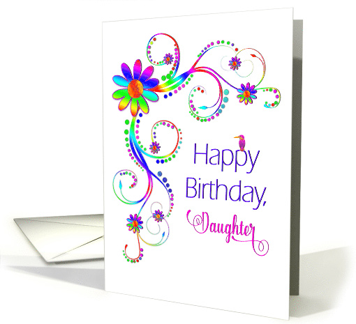 Birthday , Daughter, Abstract Vivid Colors, Flowers,... (1570258)