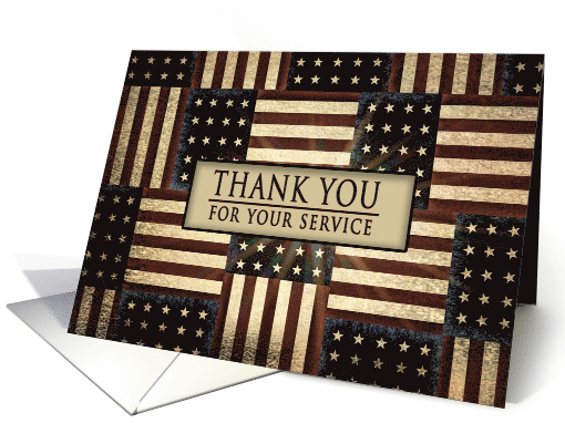 Thank You for your Service, Military, American Flags card (1572596)