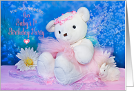 First Baby’s Birthday, Ballerina Bear in PinkTuTu card