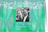 25th Wedding Anniversary Invitation, Female, Photo Insert, Chandelier card