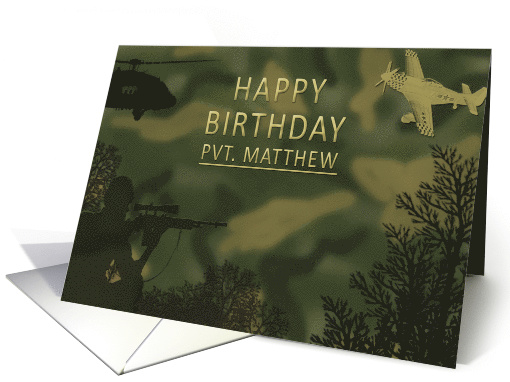 Camo Military Custom Card Birthday, Matthew card (1575334)