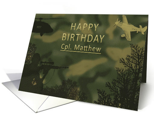 Camo Military Custom Card Birthday, Cpl.Matthew card (1575352)