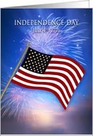 Patriotic USA, 4th of July, Independence Day,American Flag at Twilight card