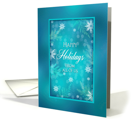 Business Christmas Happy Holidays Dreamy Blue with Snowflakes card
