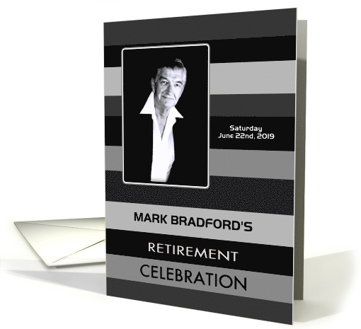Retirement Celebration Invitation, Sleek Shades of Gray... (1579014)
