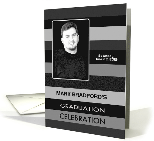 Graduation Celebration Invitation, Sleek Shades of Gray... (1579090)