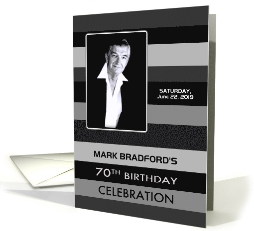 70th Birthday Party Invitation, Sleek Shades of Gray... (1579130)