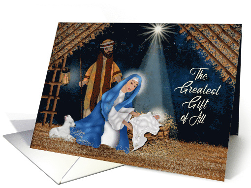Christmas, Christian, Manger Scene with Town of Bethlehem... (1583542)