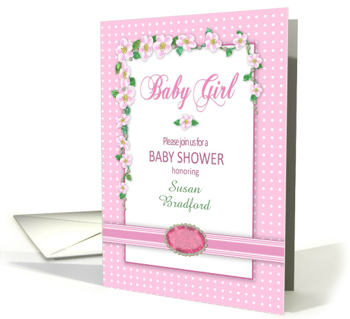 Baby Girl Baby Shower Invitation, Name Insert, Pink,... (1584214)