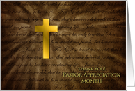 Pastor Appreciation Month John 3:16 Cross Sun-rays card