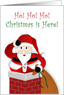 Christmas, Ho! Ho! Ho!, Fat Santa Stuck in Chimney card