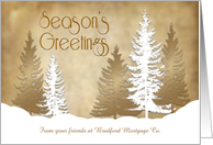 Business Christmas, Season’s Greetings, Name Insert, Trees & Snow card