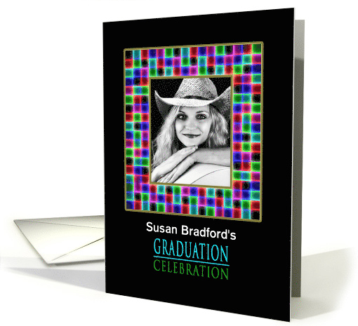 Graduation Party Invitation, Colorful Mosiac Frame,... (1591752)