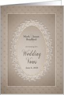 Old Fashion, Vintage, Renew Wedding Vows Invitation,Name & Date Insert card