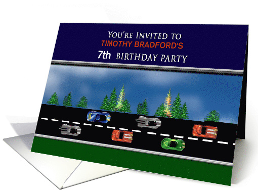 Birthday Party Invitation, Race Track & Cars... (1593208)