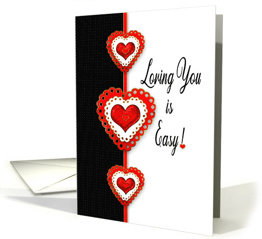 Valentine's Day, Loving You is Easy, Fancy Hearts card (1595198)