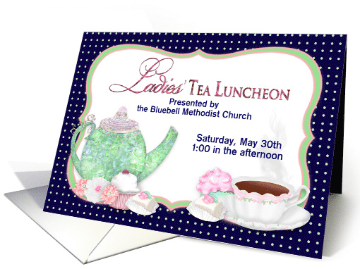 Invitation, Ladies' Tea Luncheon, Personalize Front card (1595206)