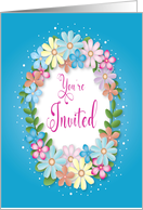 You’re Invited, Feminine Invitation, Assortment of Colorful Daisies card