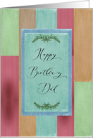 Birthday, Dad, Water-color Stripes in Muted Colors card