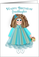 Birthday, Granddaughter, For girls, Doll in Smock Dress card