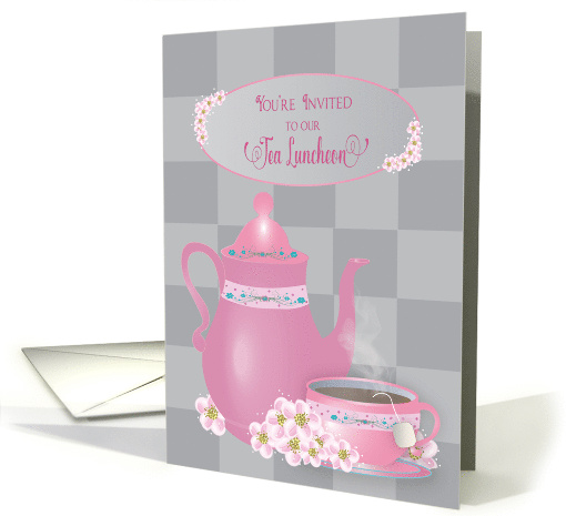 Invitation, Tea Luncheon, Pink Teapot and Cup of Tea,... (1604666)