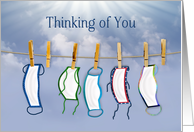 Thinking of You, Covid-19, Clothesline of Decorative Protective Masks card