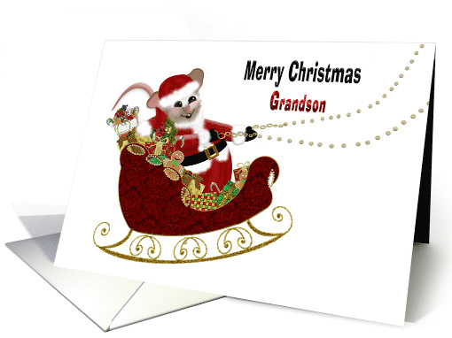 Santa Mouse Christmas, Grandson, Fat Mouse Driving Sleigh... (1610610)