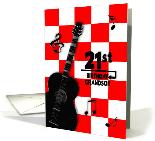 Birthday, 21st, Red/White Checkered Background with... (1613462)