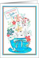 Birthday, Daughter, Flower Arrangement, Toilet Paper & Masks, COVID19 card