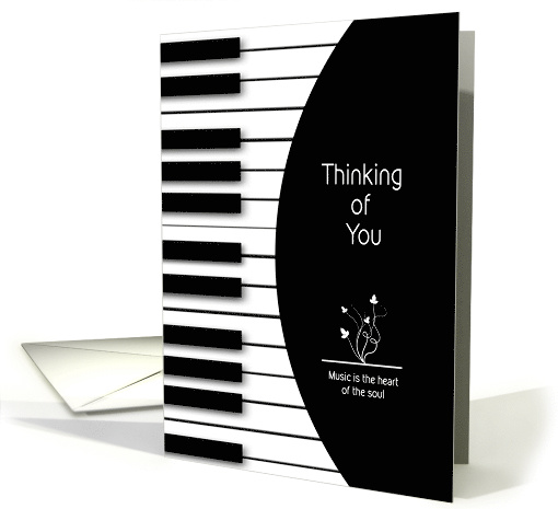Thinking of You, Music Keyboard, Black and White, card (1620580)