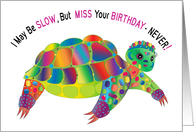 Fun Birthday Wishes from Abstract Turtle with Kaleidoscope Like Design card