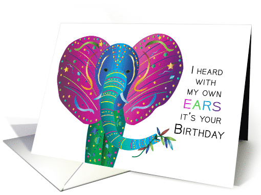 Birthday from Elephant in a kaleidoscope like Design card (1627506)