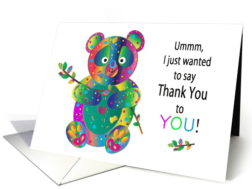 Thank You Says a Little Panda Bear in Kaleidoscope Collection card