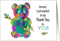 Thank You Says a Little Panda Bear in Kaleidoscope Collection card