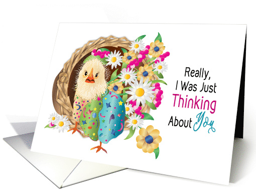Thinking of You, Small Chick & Flowers in Kaleidoscope Collection card