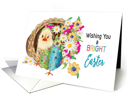 Easter, Small Chick & Flowers in Kaleidoscope Collection card