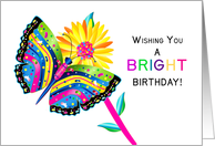 Birthday, Butterfly and Daisy in Kaleidoscope Collection card