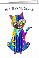 Thank You, Calico Cat in Colorful Kaleidoscope Collection card
