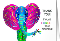 Thank You for your Kindness, Elephant Colorful Kaleidoscope Collection card