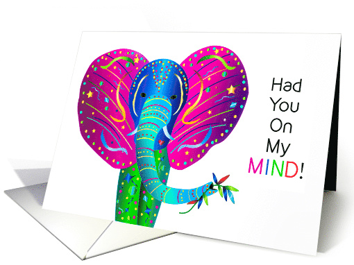 Thinking of You, Elephant Colorful in Kaleidoscope Collection card