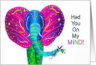 Thinking of You, Elephant Colorful in Kaleidoscope Collection card