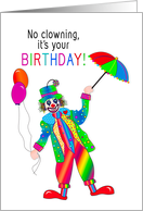 Birthday, Colorful Clown in Kaleidoscope Collection card