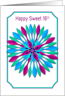 Birthday, Sweet 16th, Colorful Spinner-like Motif Design card