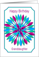 Birthday, Granddaughter, Colorful Spinner-like Motif Design card